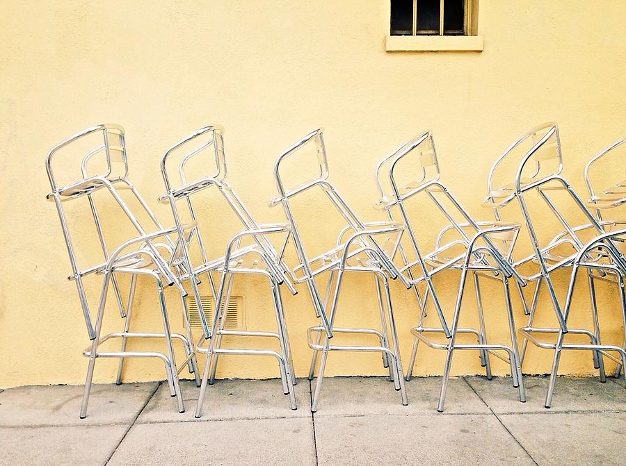 Chairs Photograph - Chairs Stacked by Julie Gebhardt