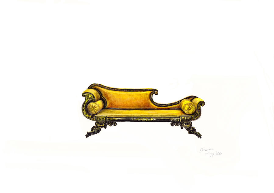 Vintage Painting - Chaise  by Jazmin Angeles