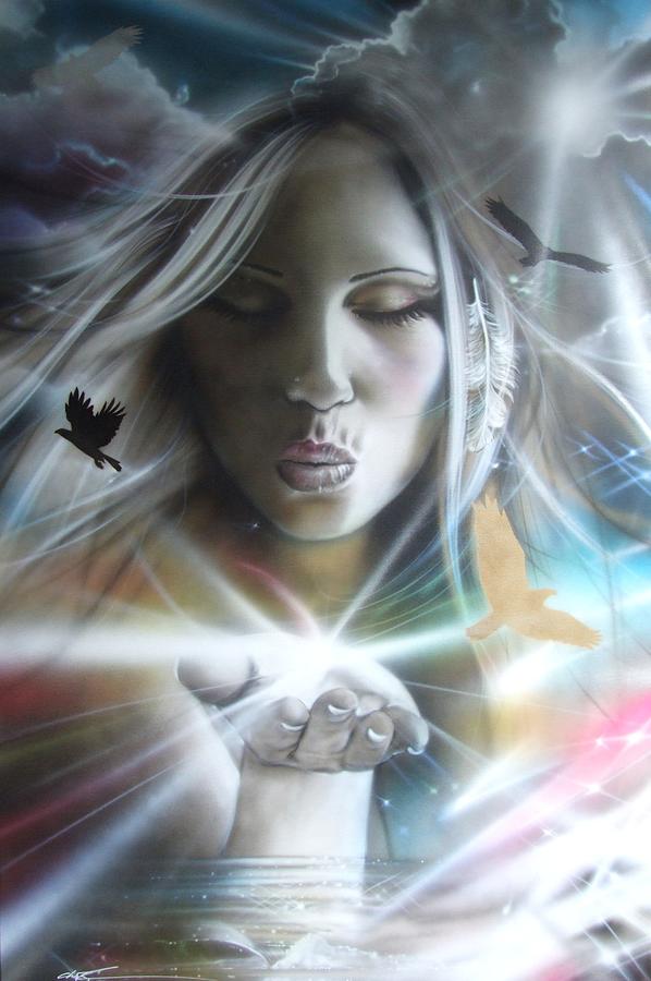 Dove Painting - Chakra by Christian Chapman Art