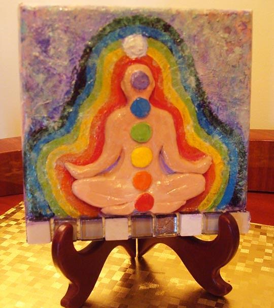 Acrylic Painting - Chakras and Auras by Raya Finkelson