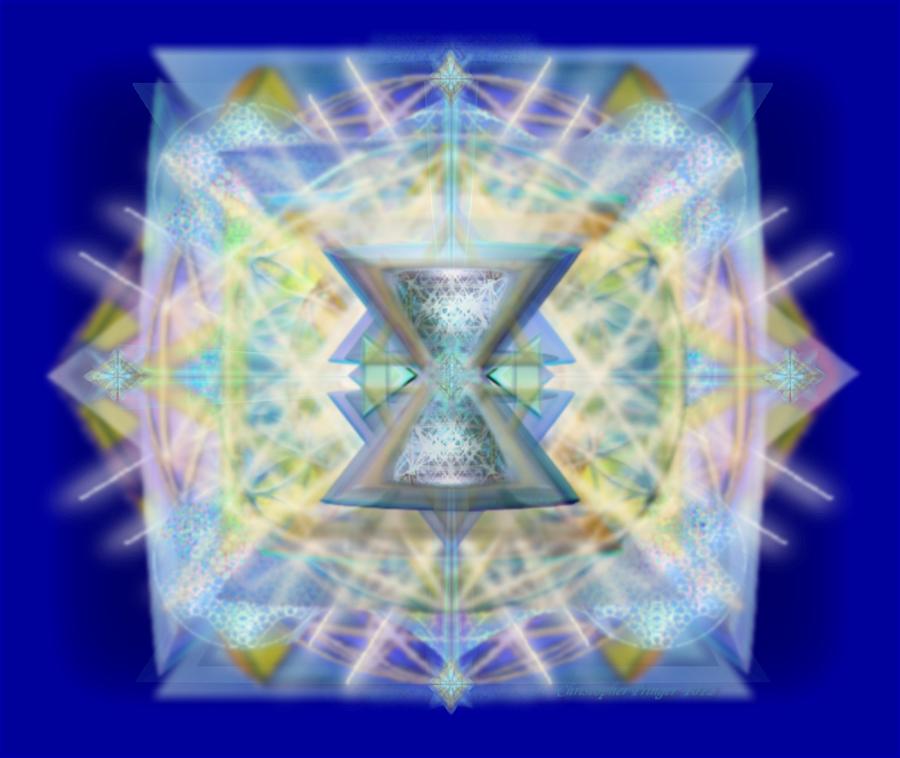 Matrix Digital Art - ChaliCell Matrix Rainbow Cross of Light by Chris Pringer