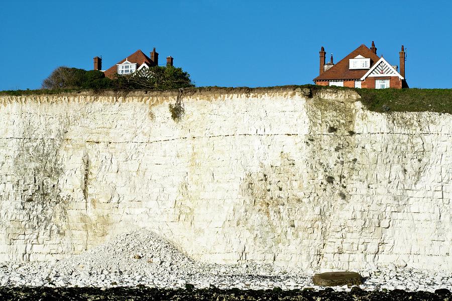 Chalk Cliffs And Houses Photograph by Carlos Dominguez