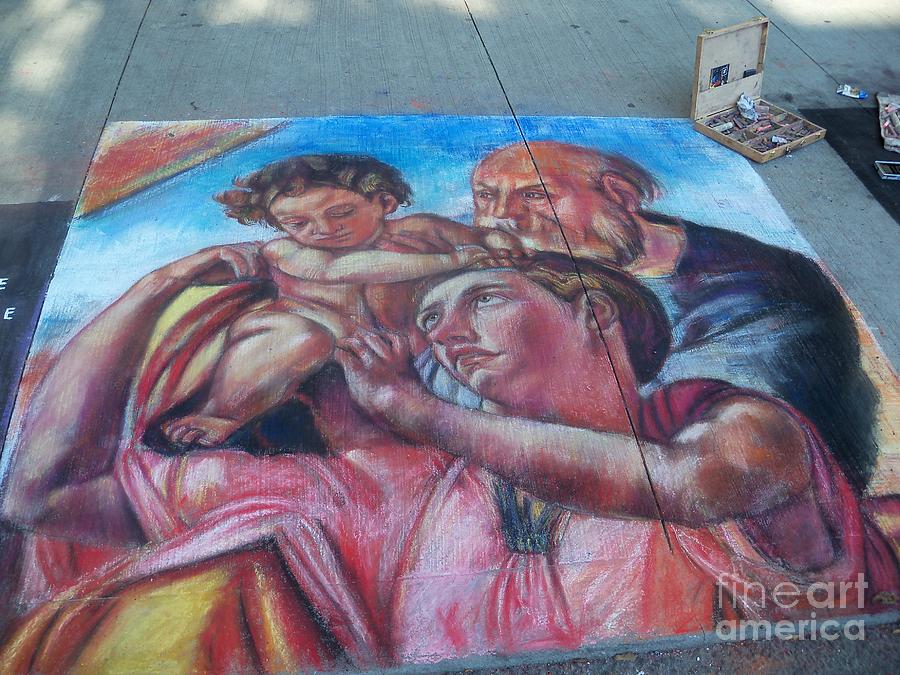 Chalk Painting by street artist Photograph by Lingfai Leung