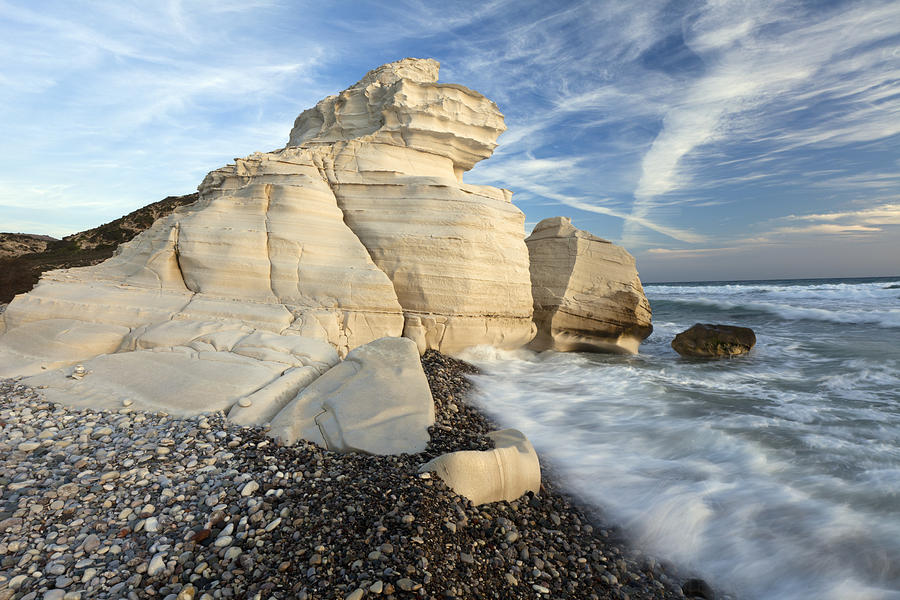 Chalk Rocks On Coast Cyprus Photograph by Duncan Usher