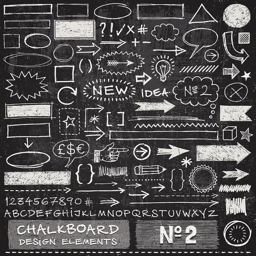 Chalkboard Design Elements Drawing by Aleksandarvelasevic