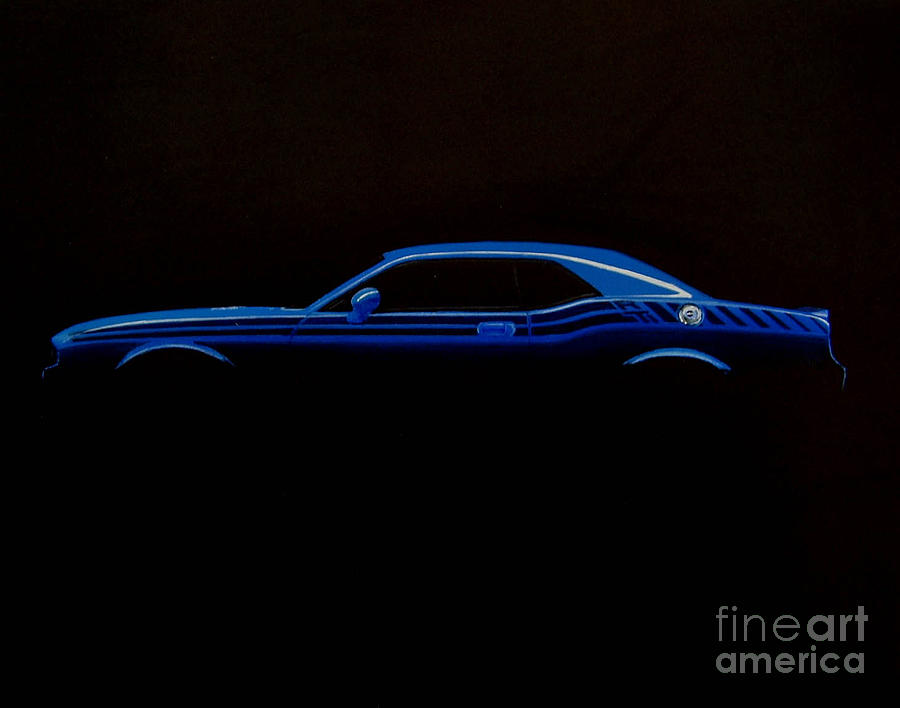Dodge Drawing - Challenger Silhouette by Paul Kuras.
