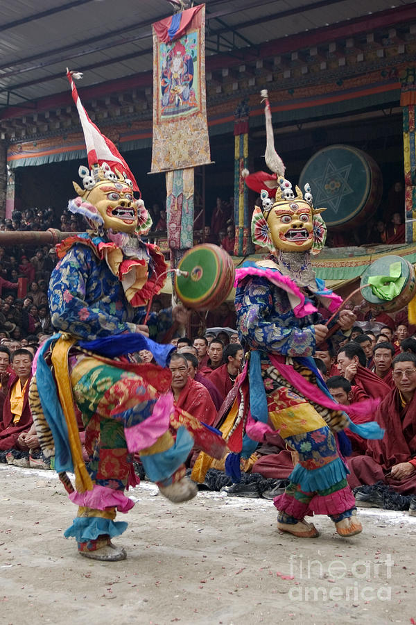Cham Dances - Kham Tibet Photograph by Craig Lovell