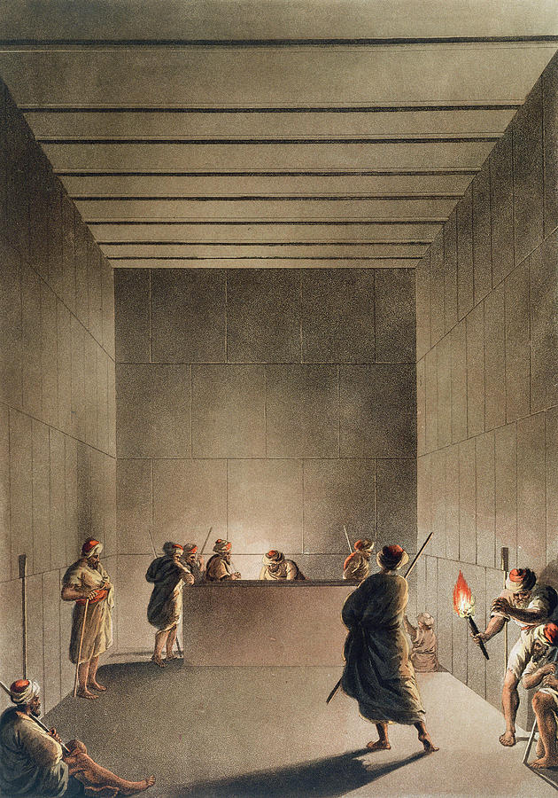 Tomb Drawing - Chamber And Sarcophagus In The Great by Luigi Mayer