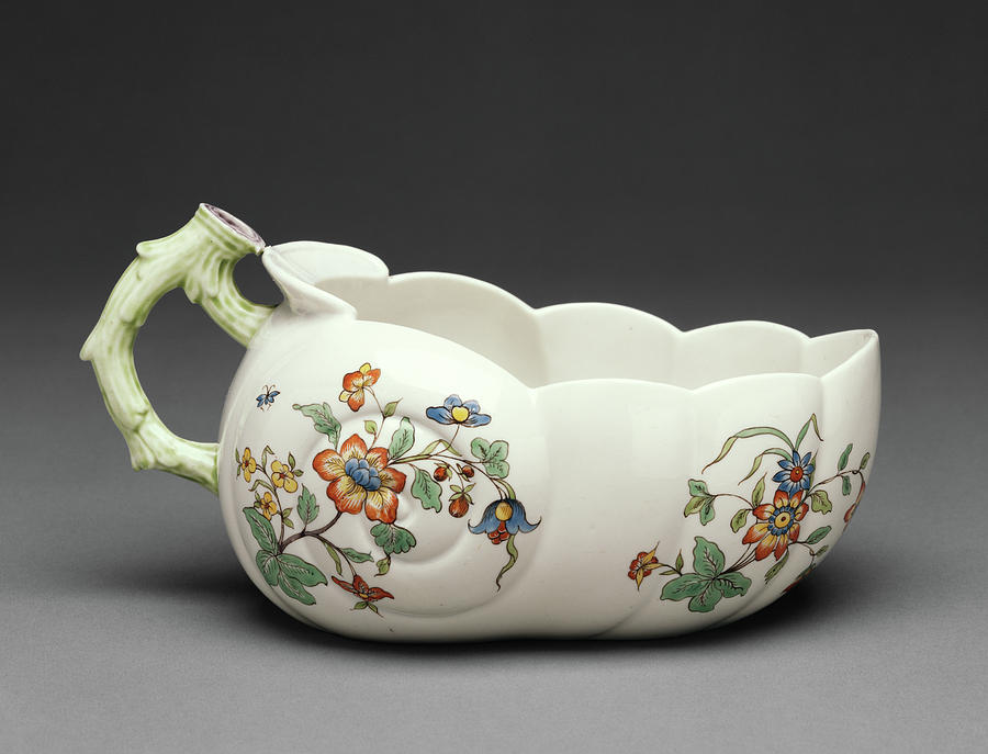 Porcelain Drawing - Chamber Pot Bourdaloue Chantilly Porcelain Manufactory by Litz Collection