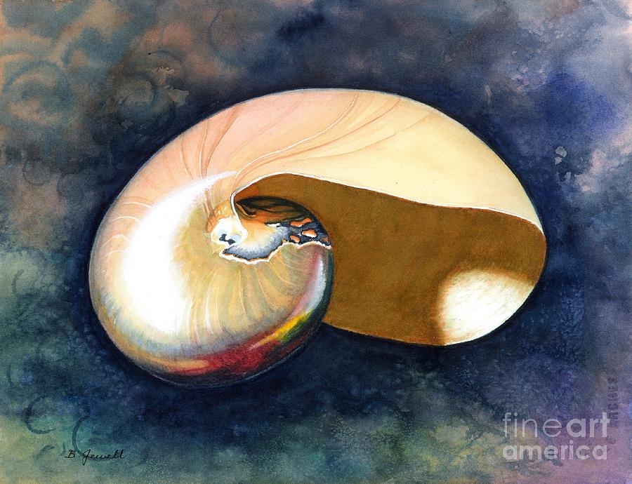 Shell Painting - Chambered Nautilus by Barbara Jewell
