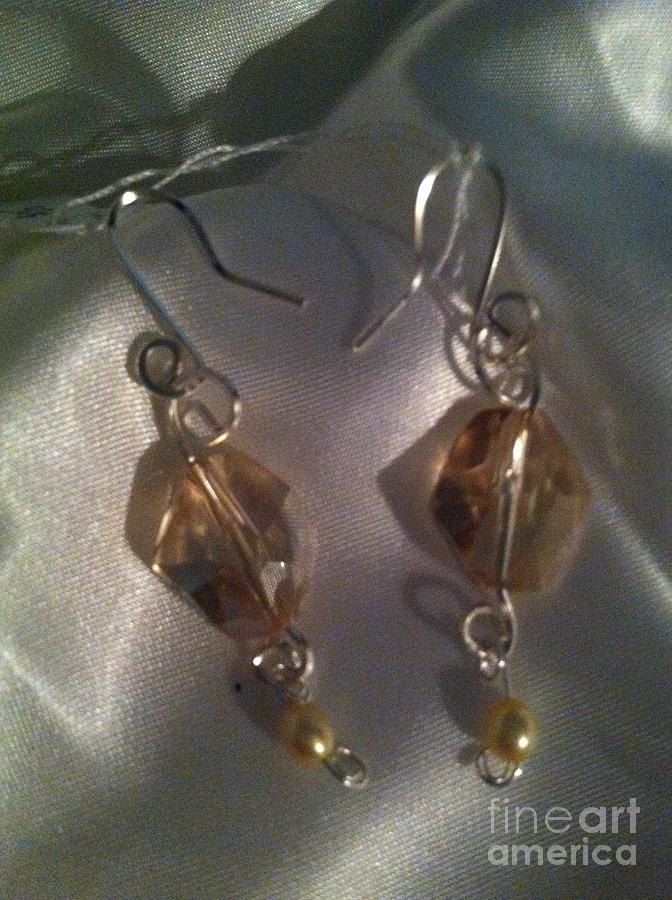 Earrings Jewelry - Champagne amd Pearls by Tina Beal
