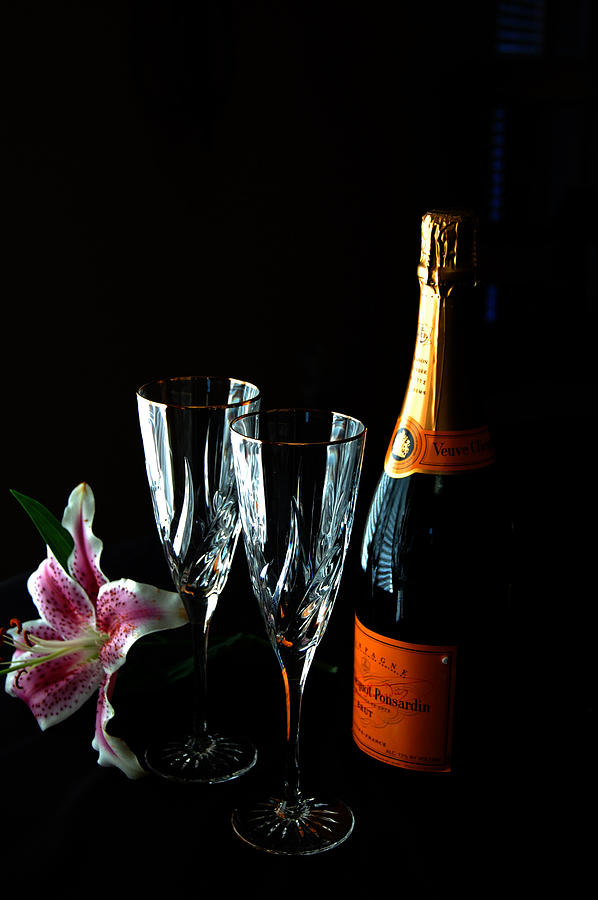 Champagne and Flowers Photograph by Barbara J Blaisdell