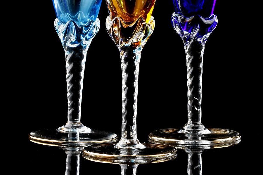 Flute Photograph - Champagne flutes by Ness Welham