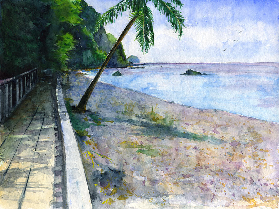 Champagne Snorkel Dominica Painting by John D Benson
