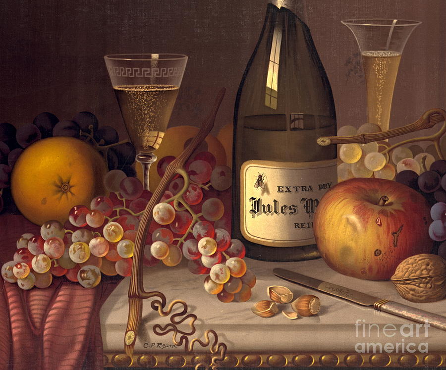 Champagne Still Life 1875 Photograph by Padre Art