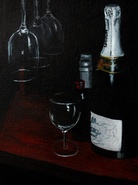 Champagne Waiting  Painting by Barbara J Blaisdell