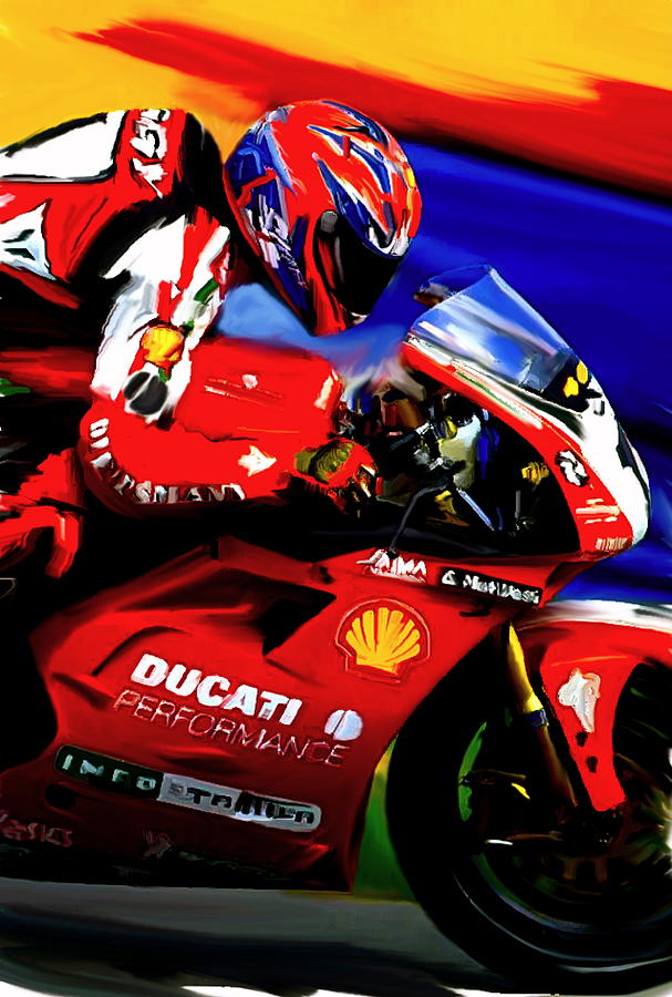 Champions Grit Carl Fogarty Painting by Iconic Images Art Gallery David Pucciarelli