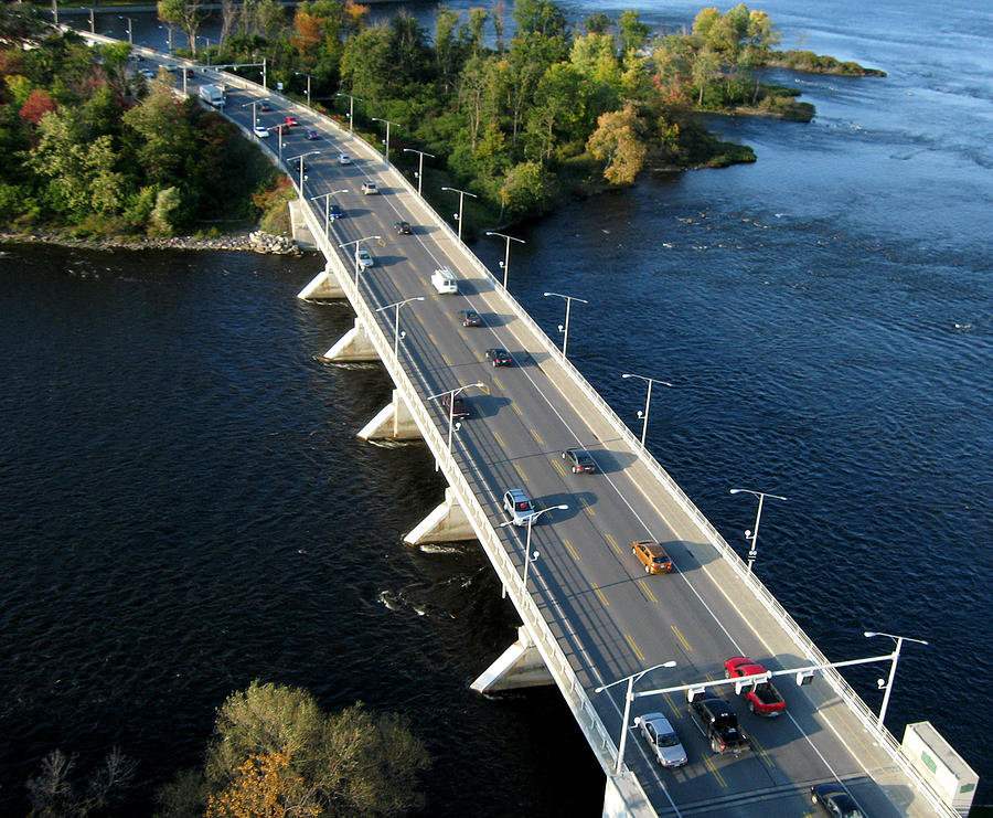 Champlain Bridge. Aerial View. Photograph by Rob Huntley