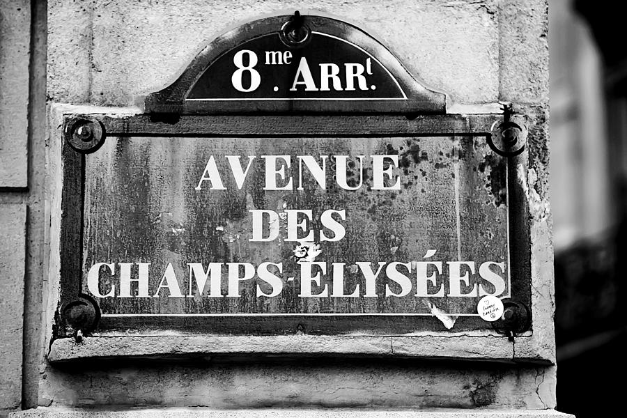 Champs-Elysees Sign Photograph by Art Block Collections