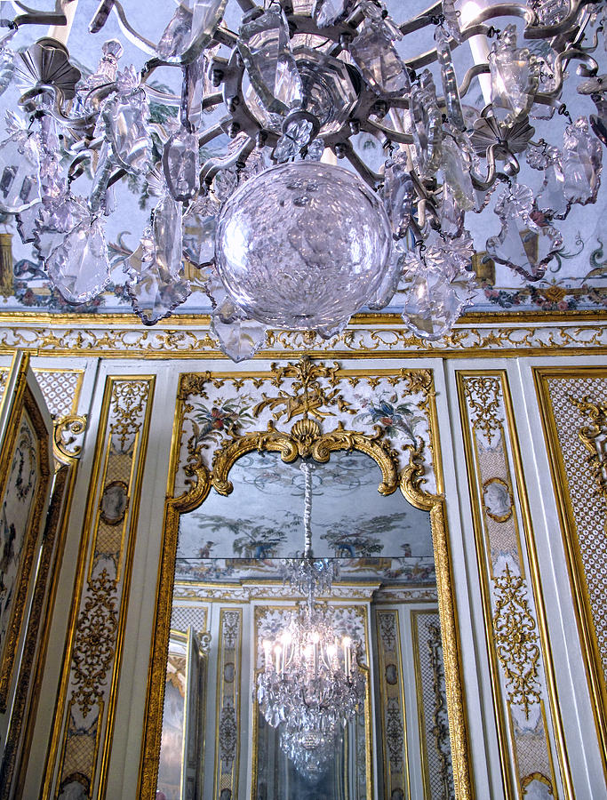 Chandelier Inside Chateau de Chantilly Photograph by Dave Mills