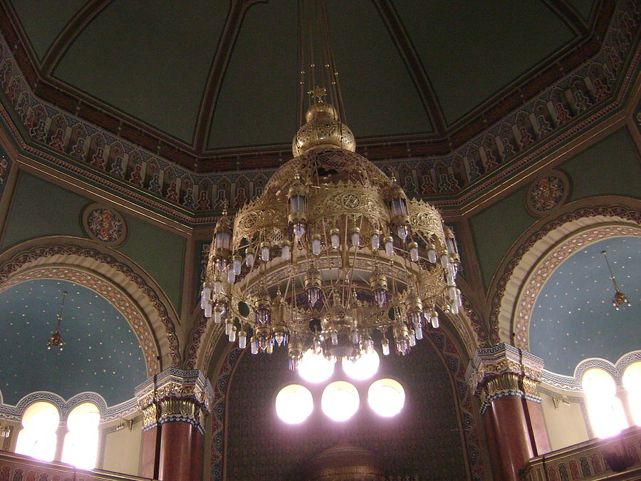 Chandelier Of Sofia Synagogue Photograph by Moshe Harboun