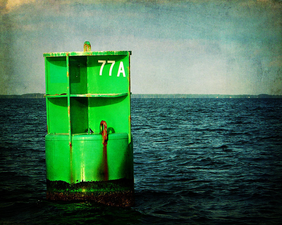Summer Photograph - Channel Marker 77A by Rebecca Sherman