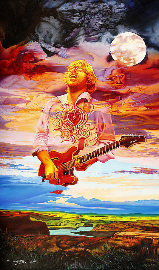 Jimi Hendrix Painting - Channeling the Cosmic Goo at the Gorge by Joshua Morton