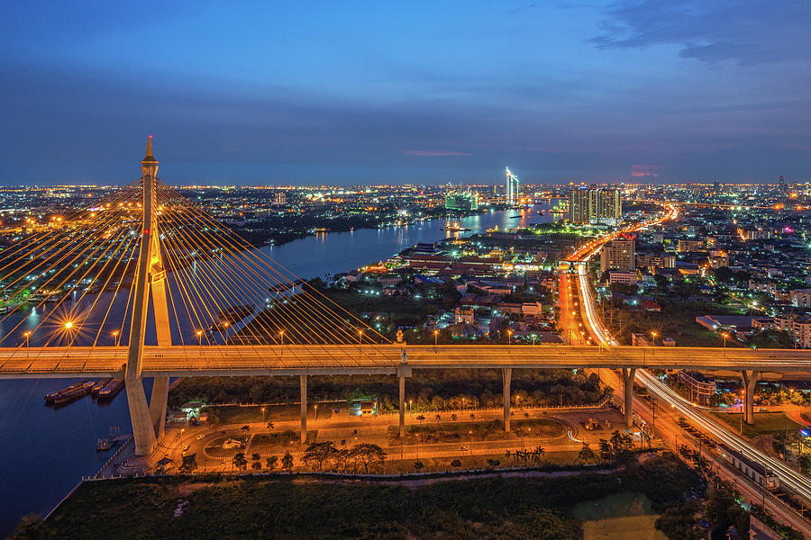 Chaophraya River And Highway By Weerakarn Satitniramai