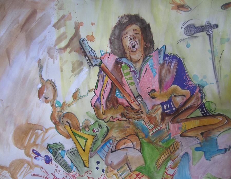 Guitar Painting - Chaos by Erik Franco