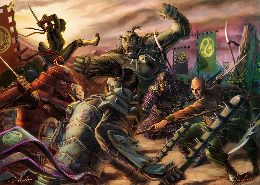 Illustration Painting - Chaos of Battle by Alberto Tavira