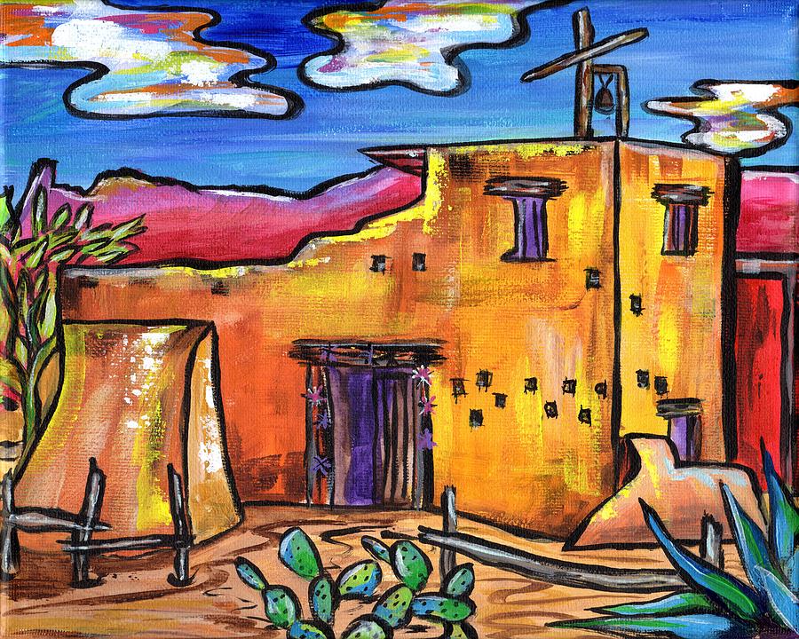 Tucson Painting - Chapel at DeGrazia by Alexandria Winslow
