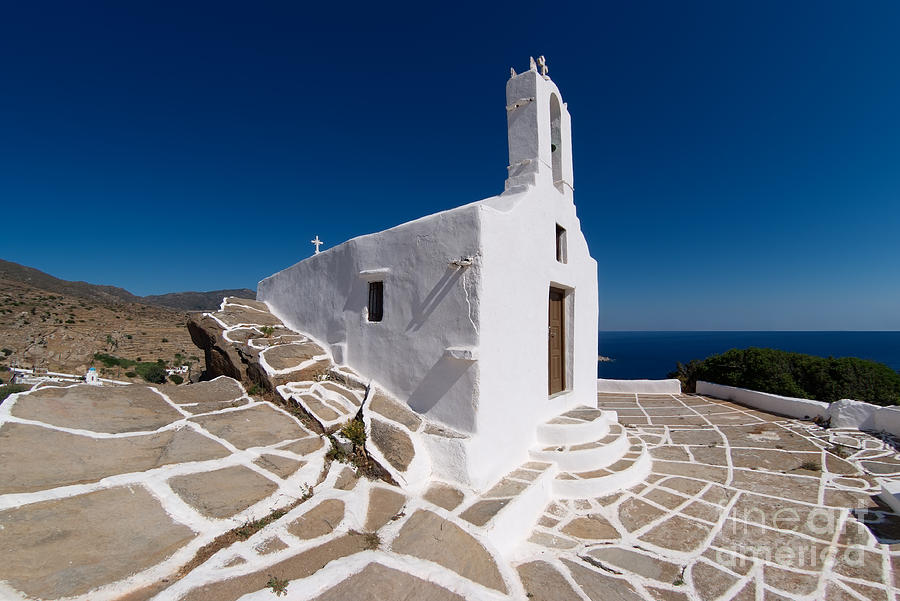 Greek Photograph - Chapel in Ios island by George Atsametakis