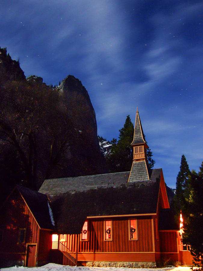 Chapel In Moonlight Photograph by Marc Crumpler