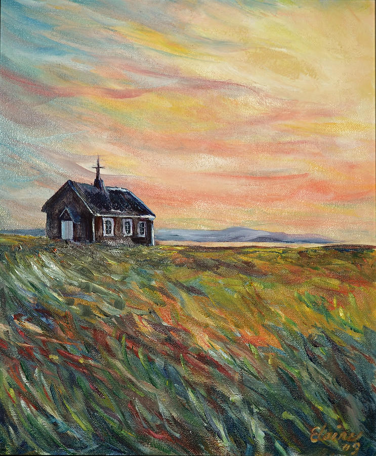 Chapel in Sunset Painting by Elaine Berger