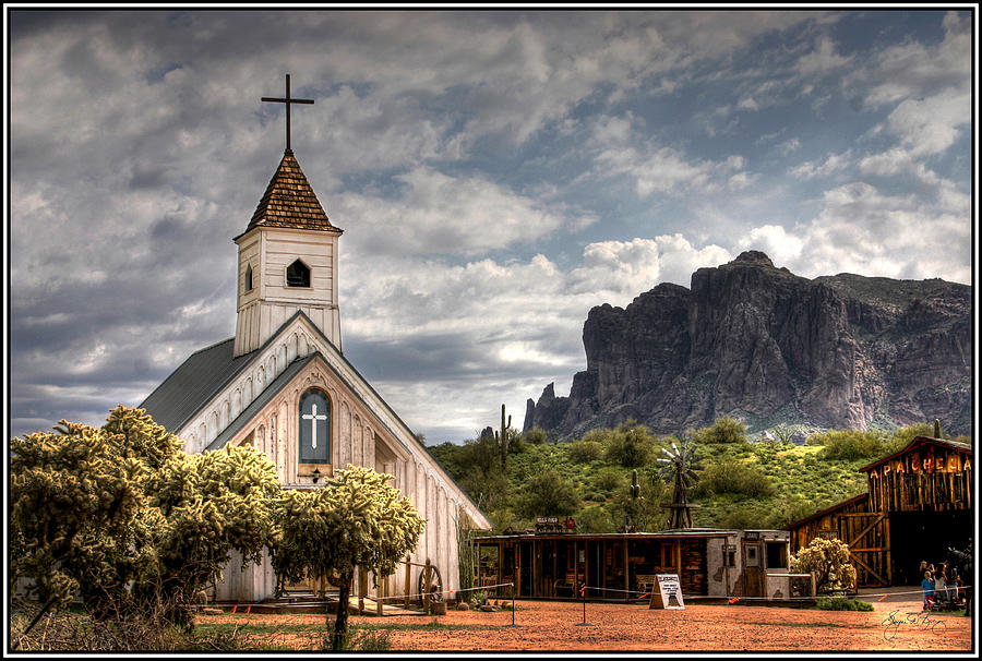 Chapel in the Superstition Mountains Photograph by Wayne King