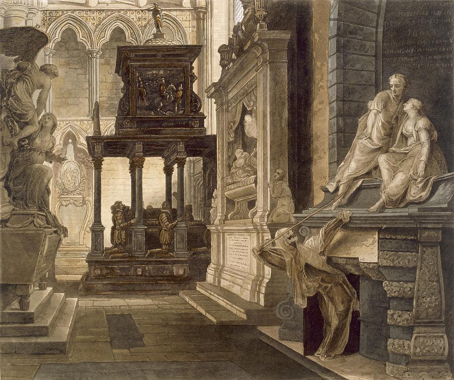 Skeleton Drawing - Chapel Of St. John The Evangelist by Frederick Mackenzie