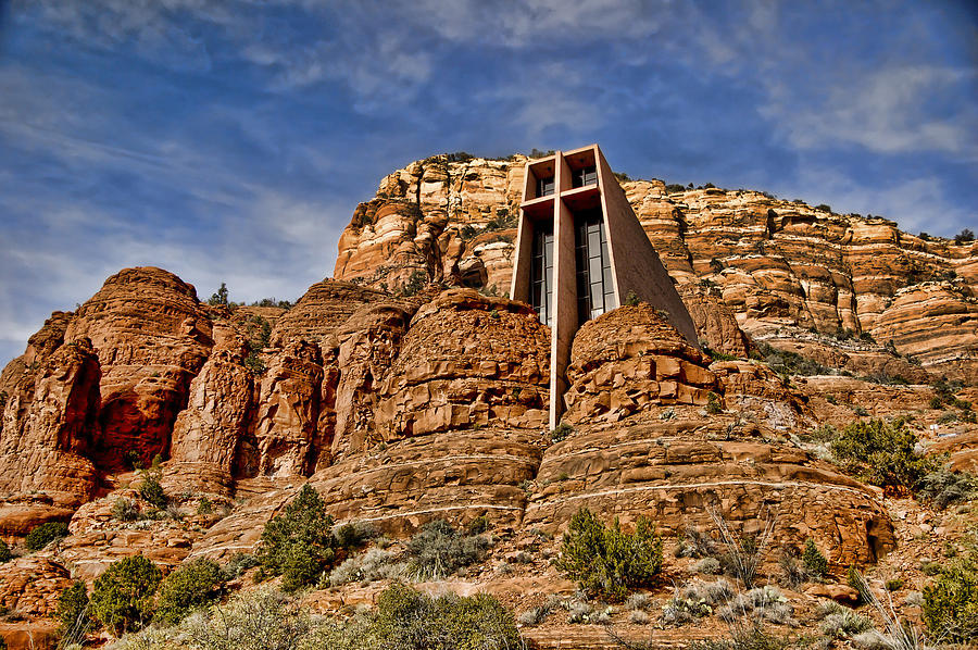 Mountain Photograph - Chapel of The Holy Cross - Sedona AZ by Jon Berghoff