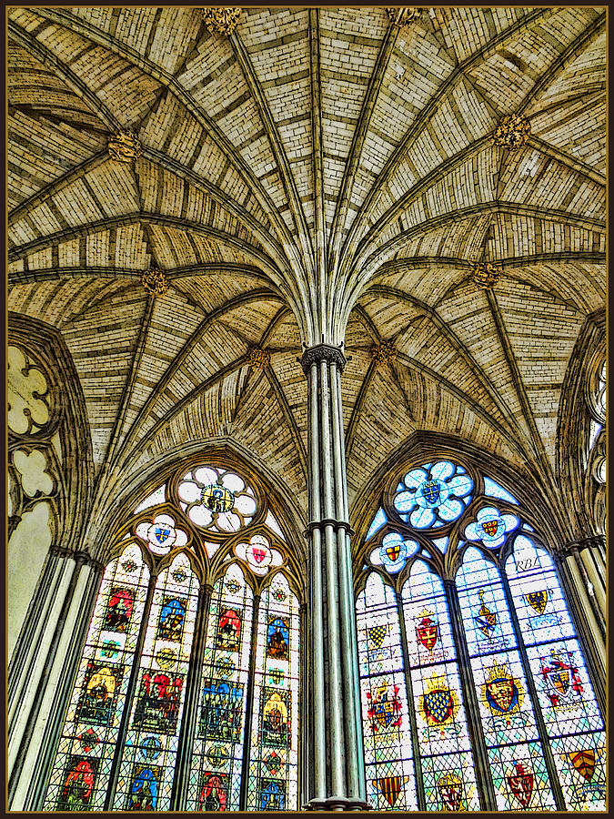 Westminster Abbey Digital Art - Chapter House Ceiling by Rick Lloyd