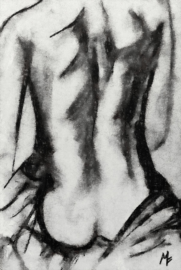 Charcoal back Drawing by Dragica  Micki Fortuna