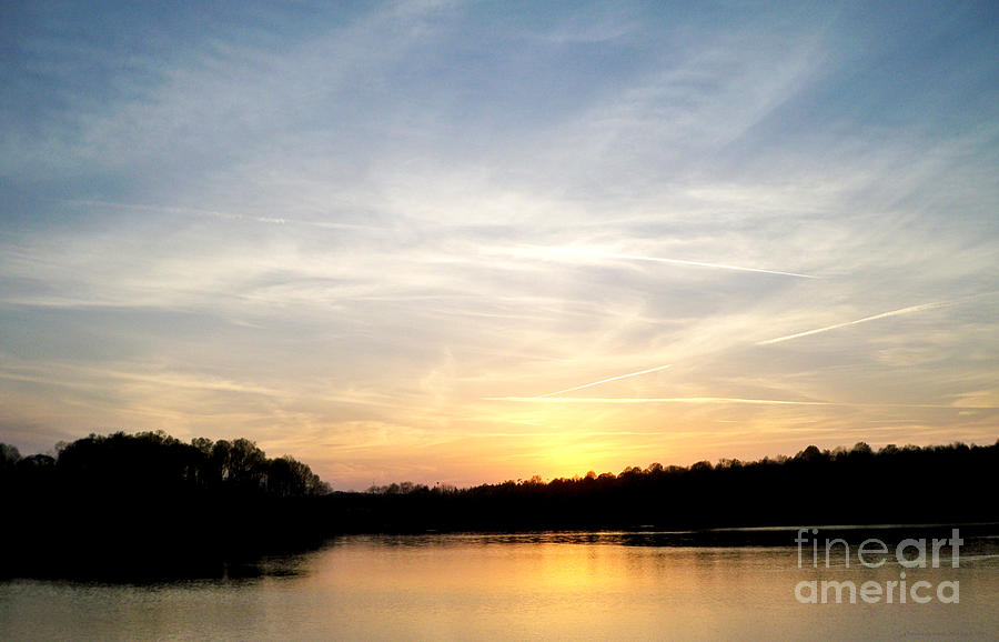 Tree Photograph - Charcoal Lake Sunset by Alice Kay H
