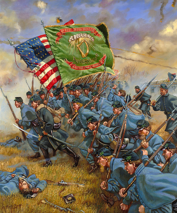 Maritato Painting - Charge of the Irish Brigade - 28th Massachusetts Infantry - Battle of Fredericksburg  by Mark Maritato