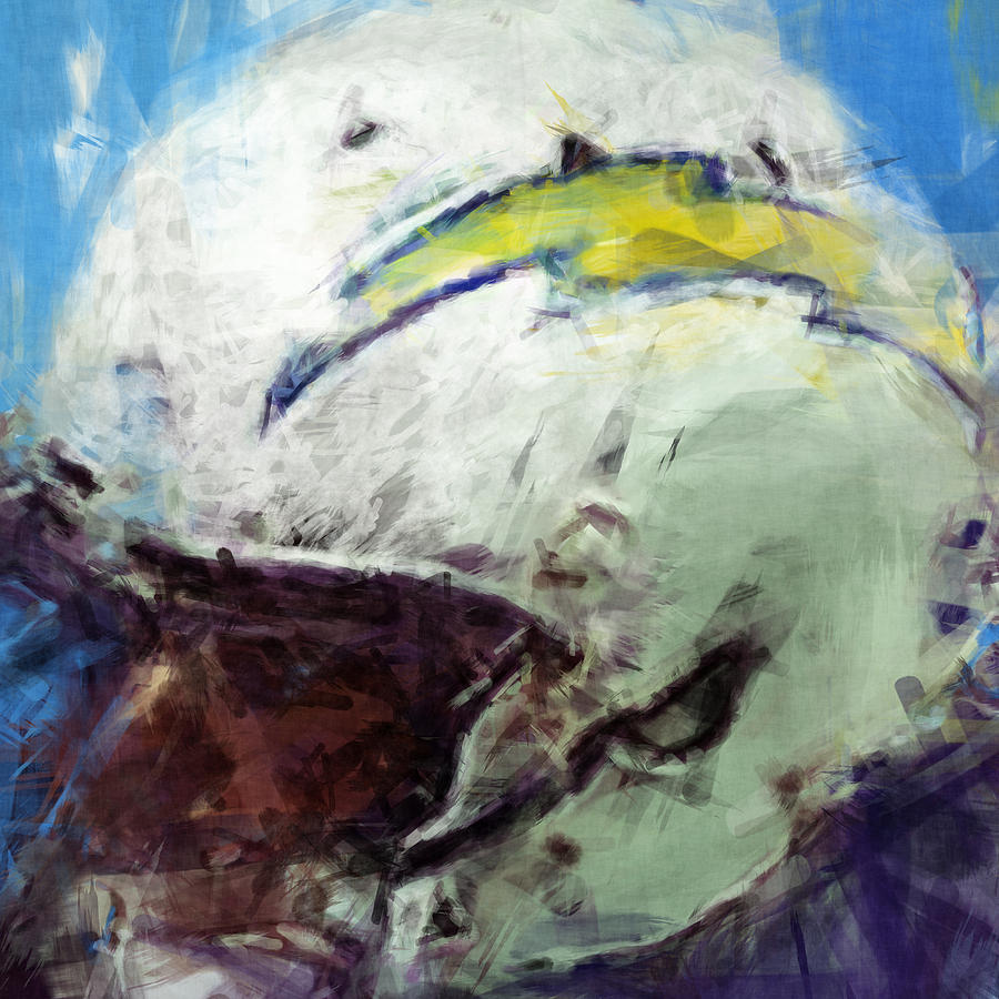 Chargers Art Abstract Digital Art by David G Paul