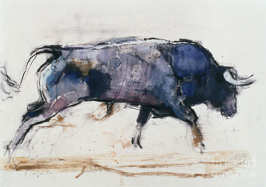 Bull Painting - Charging Bull by Mark Adlington