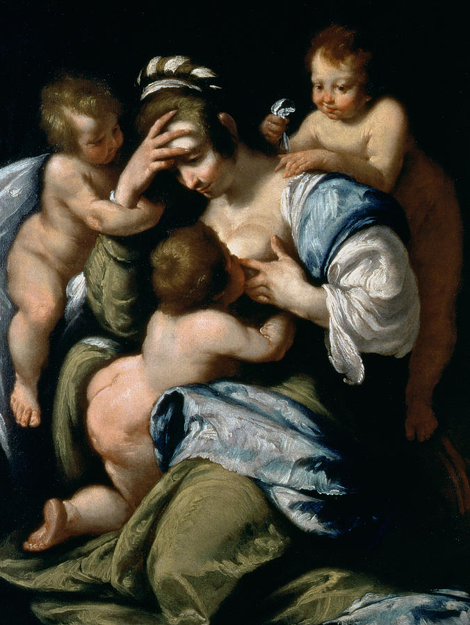 Bernardo Strozzi Painting - Charity by Bernardo Strozzi