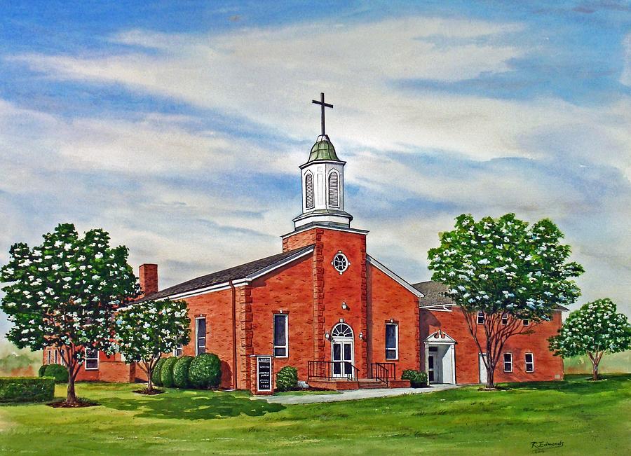 Church Architecture Painting - Charity United Methodist Church by Raymond Edmonds