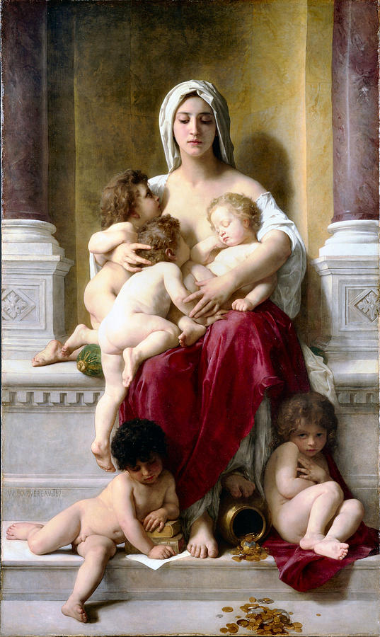 Vintage Painting - Charity by William Bouguereau