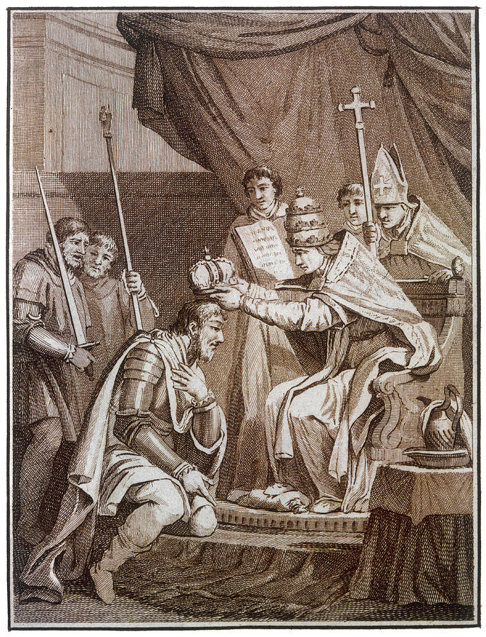 Charlemagne Is Crowned Emperor Drawing by Mary Evans Picture Library