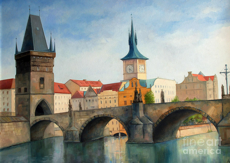 Prague Painting - Charles bridge by Igal Kogan Prague Painting - Charles bridge by Igal Kogan