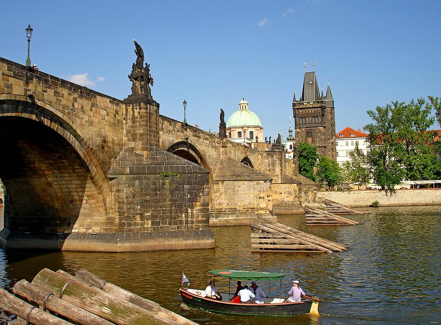 Charles Bridge of Prague on a Sunny Day Photograph by Jeff at JSJ Photography