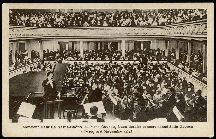 Camille Saint-Saens conducting. French composer 1835-1921